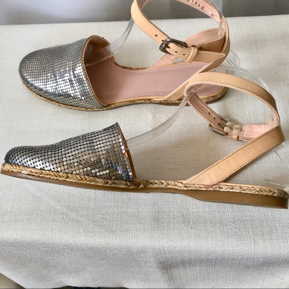 STUART WEITZMAN Metallic Ankle Strap Sandal Sz   8 - Picture 7 of 7